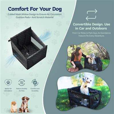 Katziela Dog Back Seat Cover Waterproof Quilted 600D Oxford Fabric, Heavy-Duty Non-Slip Bench Protector for Cars, SUVS & TRUCKS – Double Size, Leaves Space for Passengers.