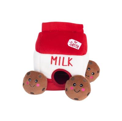 Zippypaws Holiday Burrow Milk N' Cookies Red/White