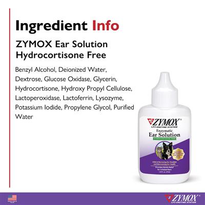 Zymox Ear Solution w/out hydrocortisone - 1.25 oz. bottle