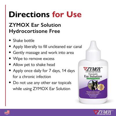 Zymox Ear Solution w/out hydrocortisone - 1.25 oz. bottle