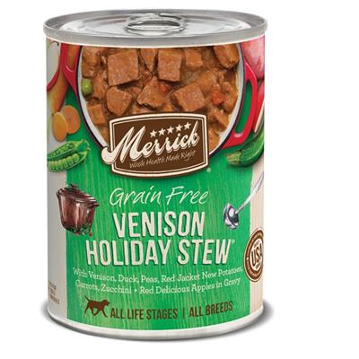 Merrick Venison Holiday Stew Canned Dog Food  12.7oz. (Case of 12)