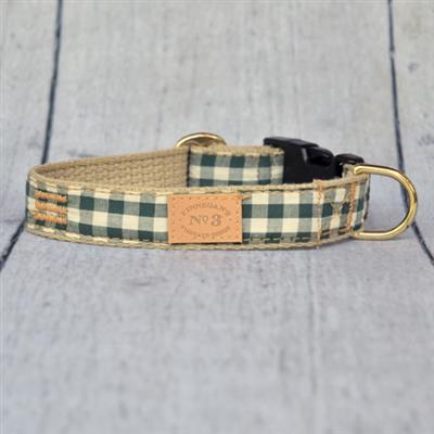 Pine Gingham Collar, Lead & Harness