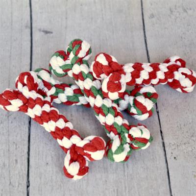 Red & Green Candy Cane Rope Toy