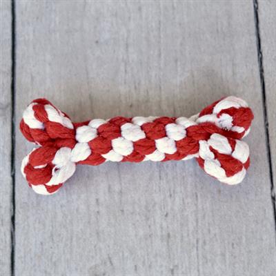Red & Green Candy Cane Rope Toy