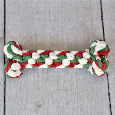 Red & Green Candy Cane Rope Toy