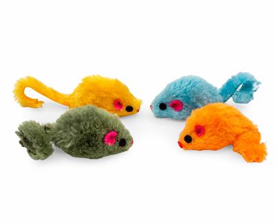 ThoozyPet 80pc Furry Mice 4.25" Bulk Cat Toy Bin
