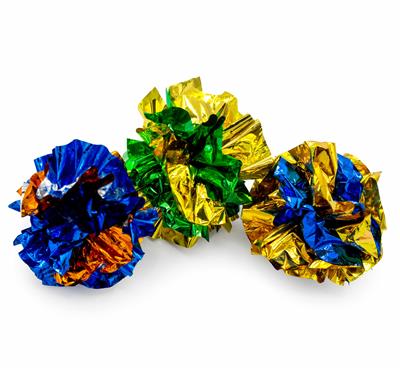 ThoozyPet 42pc Crinkle Ball 1.5" Bulk Cat Toy Bin