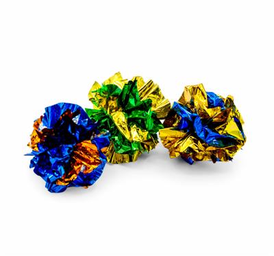 ThoozyPet 42pc Crinkle Ball 1.5" Bulk Cat Toy Bin