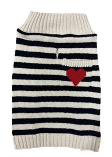 Striped Sweater w/Red Heart
