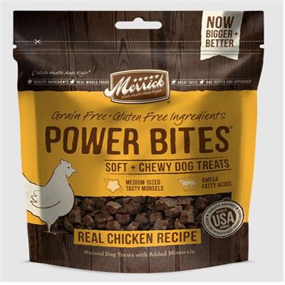 Merrick Dog Power Bites Big Chicken 14oz. (Case Of 4)