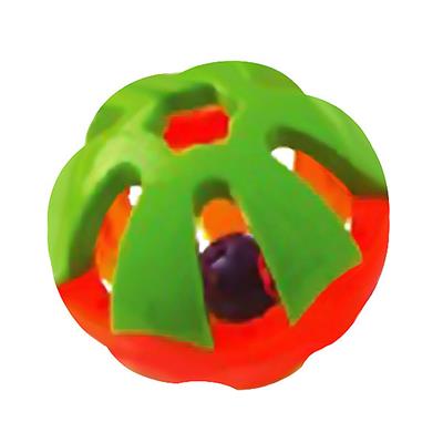 A & E Cages Happy Beaks Round Rattle Foot Bird Toy 1ea/XLarge (Pack of 3)