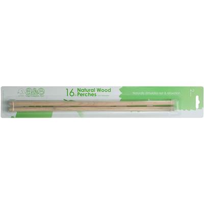 A & E Cages Wooden Replacement Bird Perch 1ea/2 pk, 16 in.