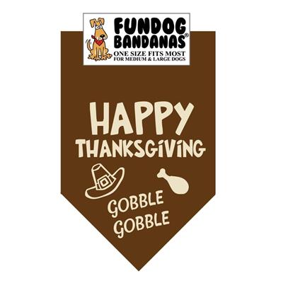  Happy Thanksgiving Bandana - Brown