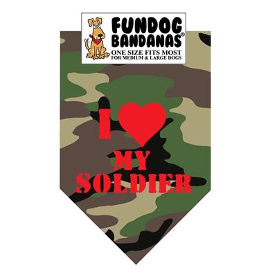  I Love My Soldier Bandana - Green Camo Only