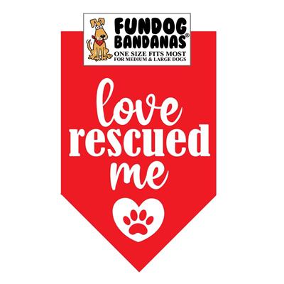  Love Rescued Me Bandana - Red Only