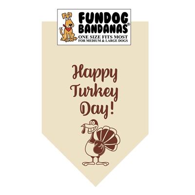  Happy Turkey Day Bandana - Natural Only