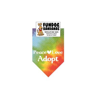  Peace Love Adopt Dog Bandana - Tie Dye Only