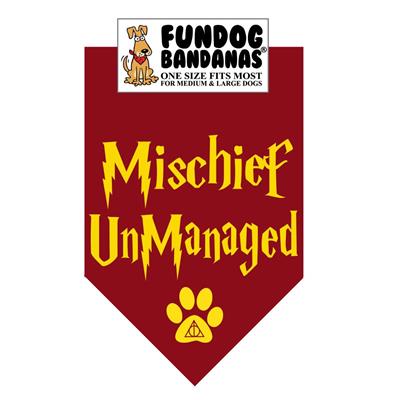  Hp Mischief Unmanaged Bandana - Burgundy Only