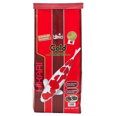Hikari USA Gold Color Enhancing Pellet Fish Food for Koi and Pond Fishes 1ea/11 lb, LG