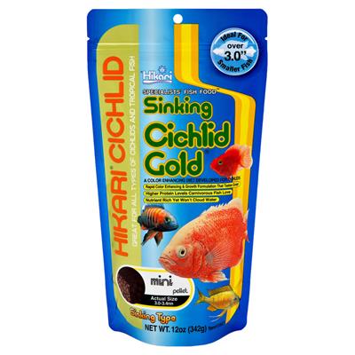 Hikari USA Cichlid Gold Sinking Pellets Fish Food 1ea/12 oz, Mini