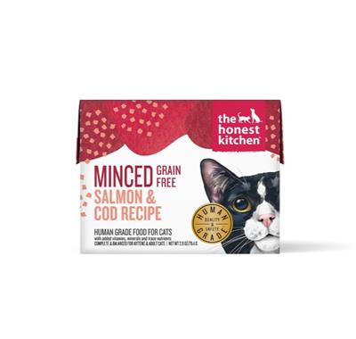 The Honest Kitchen Cat Grain Free Minced Salmon & Cod In Fish Broth Gravy 2.8oz. (Case of 12)