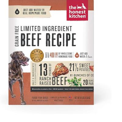 The Honest Kitchen Grain Free Hope Lid Beef Chickpeak 10 Lbs.