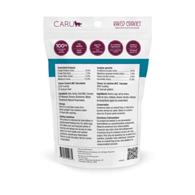 Caru Goat's Milk, Banana & Blueberry Baked Cookie Treats for Dogs, 4 oz bag