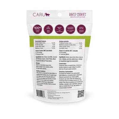 Caru Goat's Milk, Apple & Sweet Potato Baked Cookie Treats for Dogs, 4 oz bag