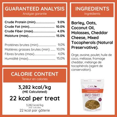 Caru Cheddar Cheese Baked Cookie Treats for Dogs, 4 oz bag
