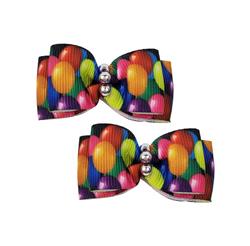 Balloons Hair Bows - 2 per card