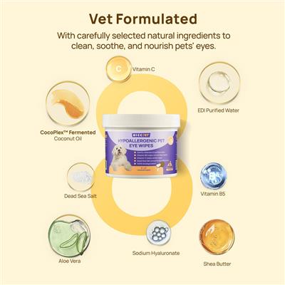 HICC Pet® Hypoallergenic Pet Eye Wipes For Dogs & Cats
