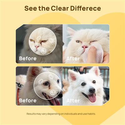 HICC Pet® Hypoallergenic Pet Eye Wipes For Dogs & Cats