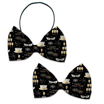 New Year's Eve Dog & Cat Bow Ties, "Fancy New Year"