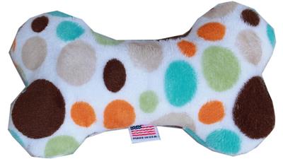 Dog Plush 6" Bone Toy, "Party Dots Group"
