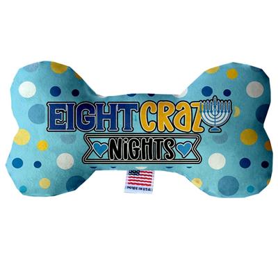 Hanukkah Dog Plush Bone Toy, "Eight Crazy Nights"
