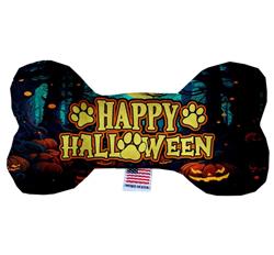 Halloween Dog Plush Bone Toy, "Haunted Happy Halloween"
