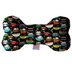 Christmas Dog Plush Bone Toy, "Christmas Mugs"