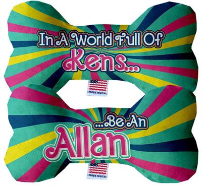 Dog Plush Double Sided Bone Toy, "Be An Allan"