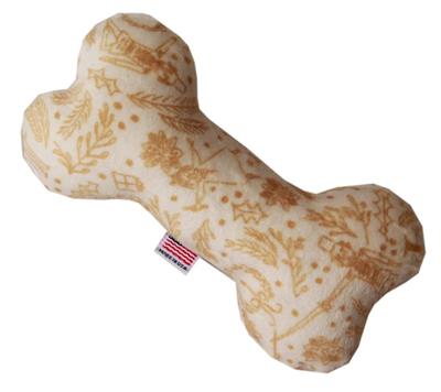 Dog Plush 6" Bone Toy, "Happy Holidays Group"