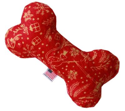 Dog Plush 6" Bone Toy, "Happy Holidays Group"