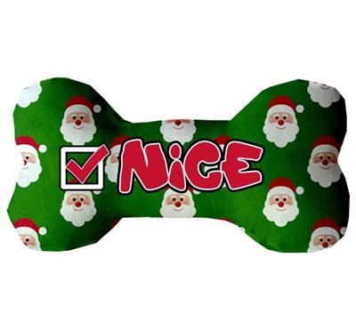 Christmas Dog Plush Bone Toys, "Naughty, Nice, or I Tried"