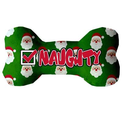 Christmas Dog Plush Bone Toys, "Naughty, Nice, or I Tried"