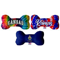 Dog Plush Bone Toys, "Kansas State Options"