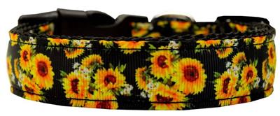 Dog & Cat Nylon Collar or Leash, "Sunflowers"