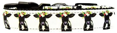 Dog & Cat Nylon Collar or Leash, "Pretty Baby Cows"