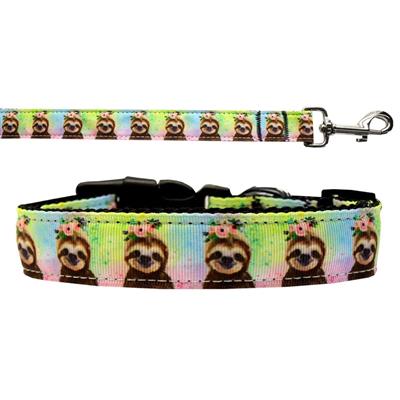 Dog & Cat Nylon Collar or Leash, "Pretty Baby Sloths"