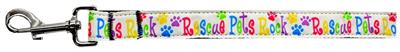 Dog & Cat Nylon Collar or Leash, "Rescue Pets Rock"