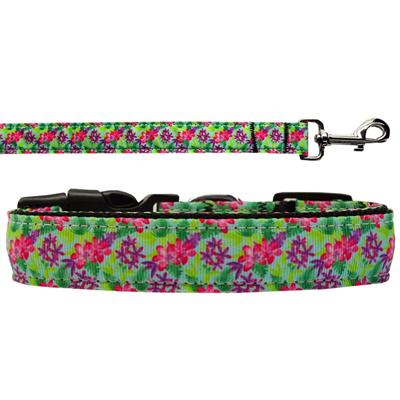 Dog & Cat Nylon Collar or Leash, "Island Flowers"