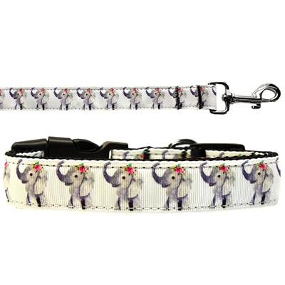 Dog & Cat Nylon Collar or Leash, "Pretty Baby Elephants"