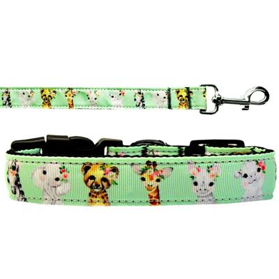 Dog & Cat Nylon Collar or Leash, "Pretty Baby Jungle Babies"